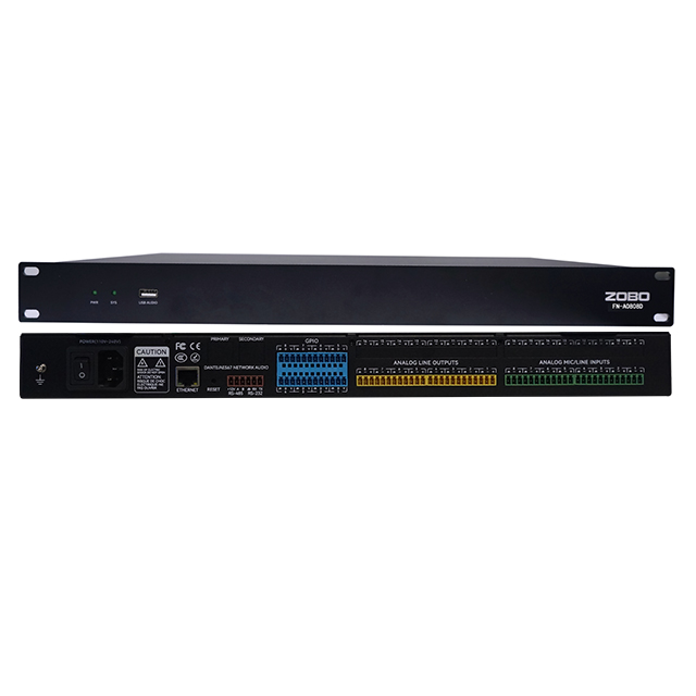 ZOBO 會議室系統(tǒng) FreeNet-A全網(wǎng)絡(luò)化音頻數(shù)字音頻處理器FN-A0808D